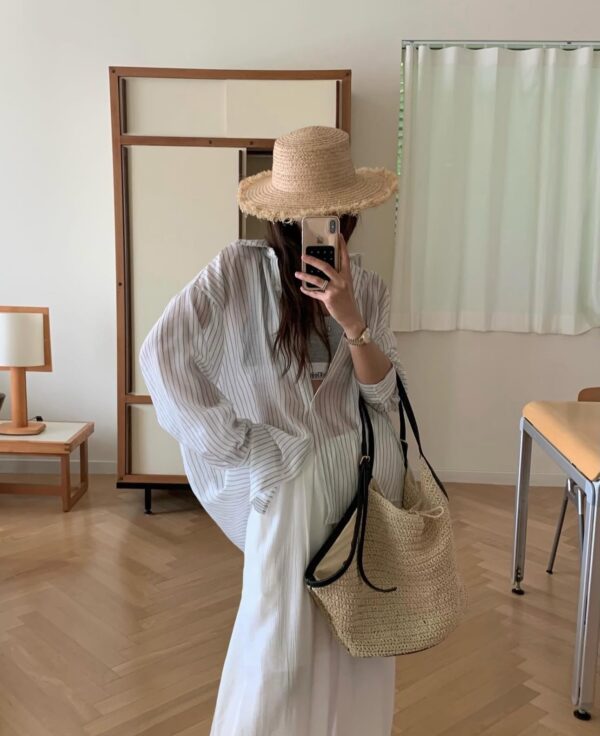 透視條紋襯衫