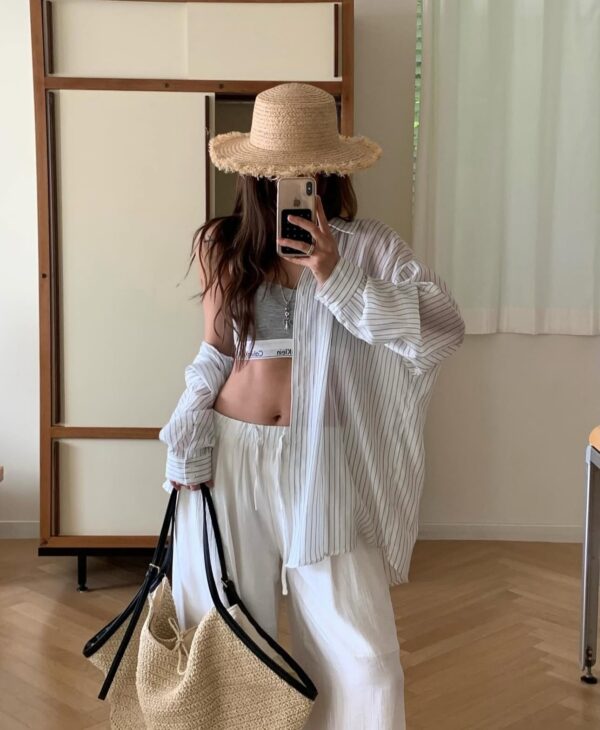 透視條紋襯衫