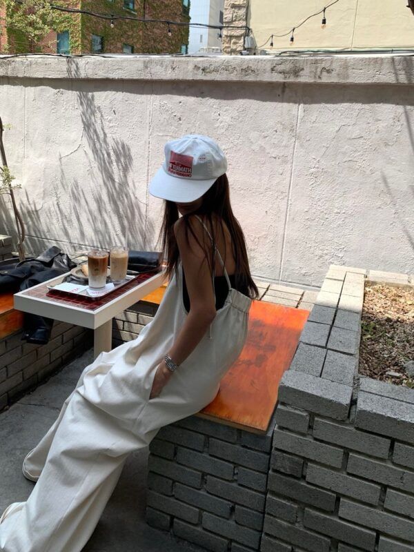 慵懶隨性細帶吊帶褲